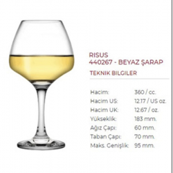 Келихи вино набір 6 штук 390мл. Risus Paşabahçe - 440267