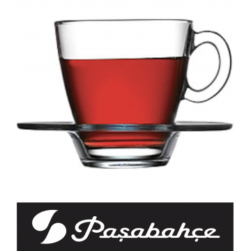 Чашка зблюдцем 225мл.  AQUA*Paşabahçe -  95040-1