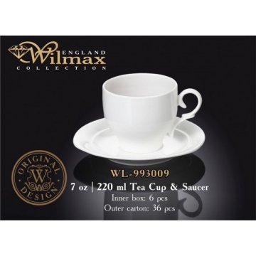 Wilmax Набір чайний(чашка 220мл-6шт,блюдце-6шт)-12пр Color WL-993009R/6С