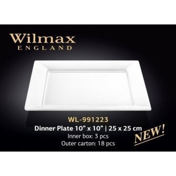 Wilmax Тарілка обідня квадратна 25см WL-991223